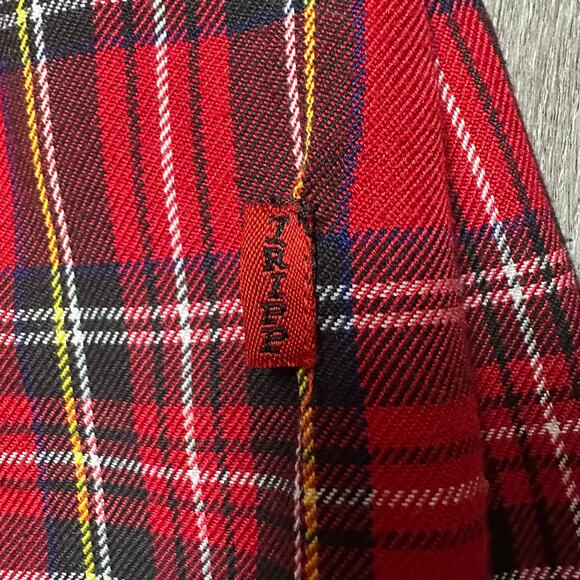 Tripp NYC Pleated Plaid Mini Skirt Red and Black - Picture 3 of 7